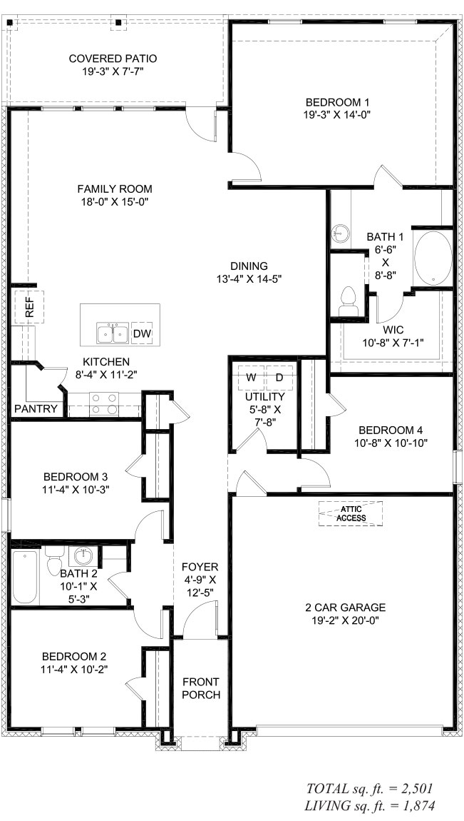 Floor Plan in Acadian Lakes Duson, LA D.R. Horton