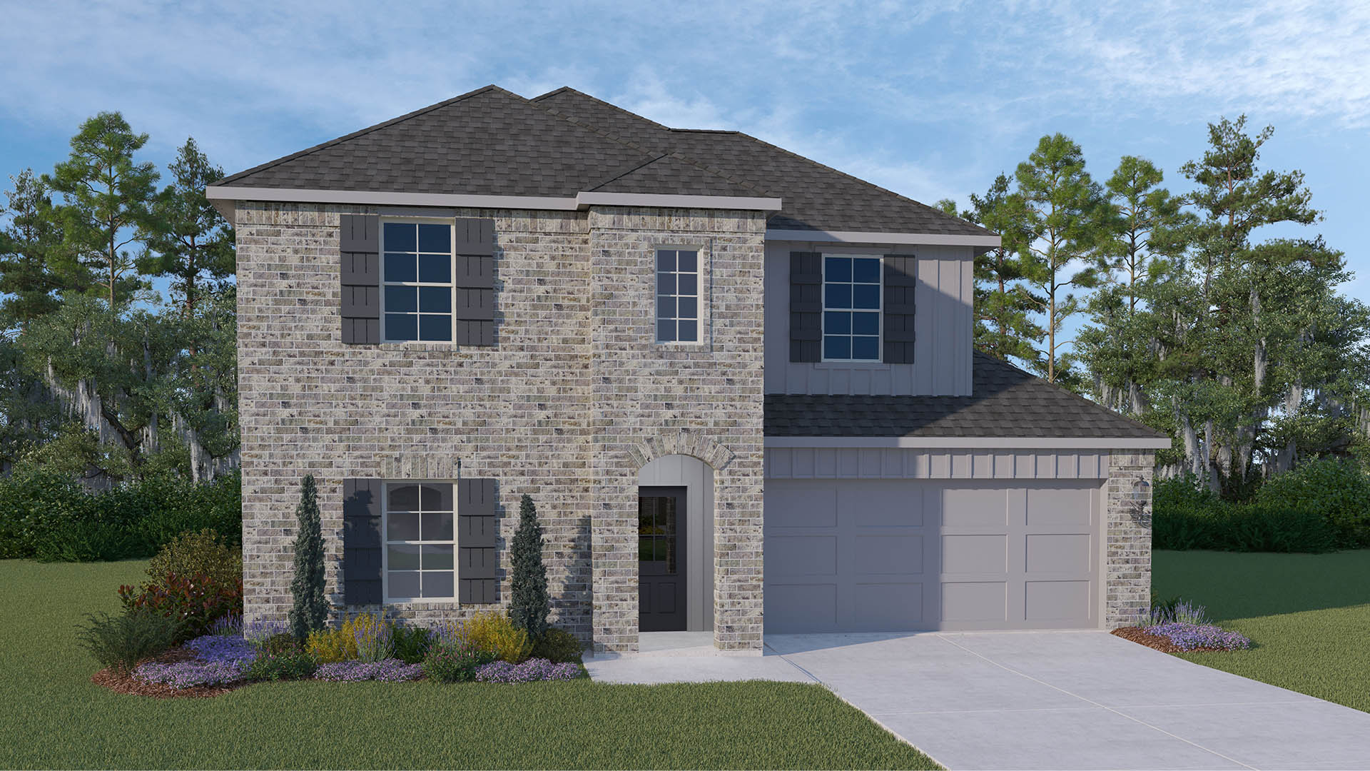 The 2 story Rosemont plan is located in Coteau Ridge new home community