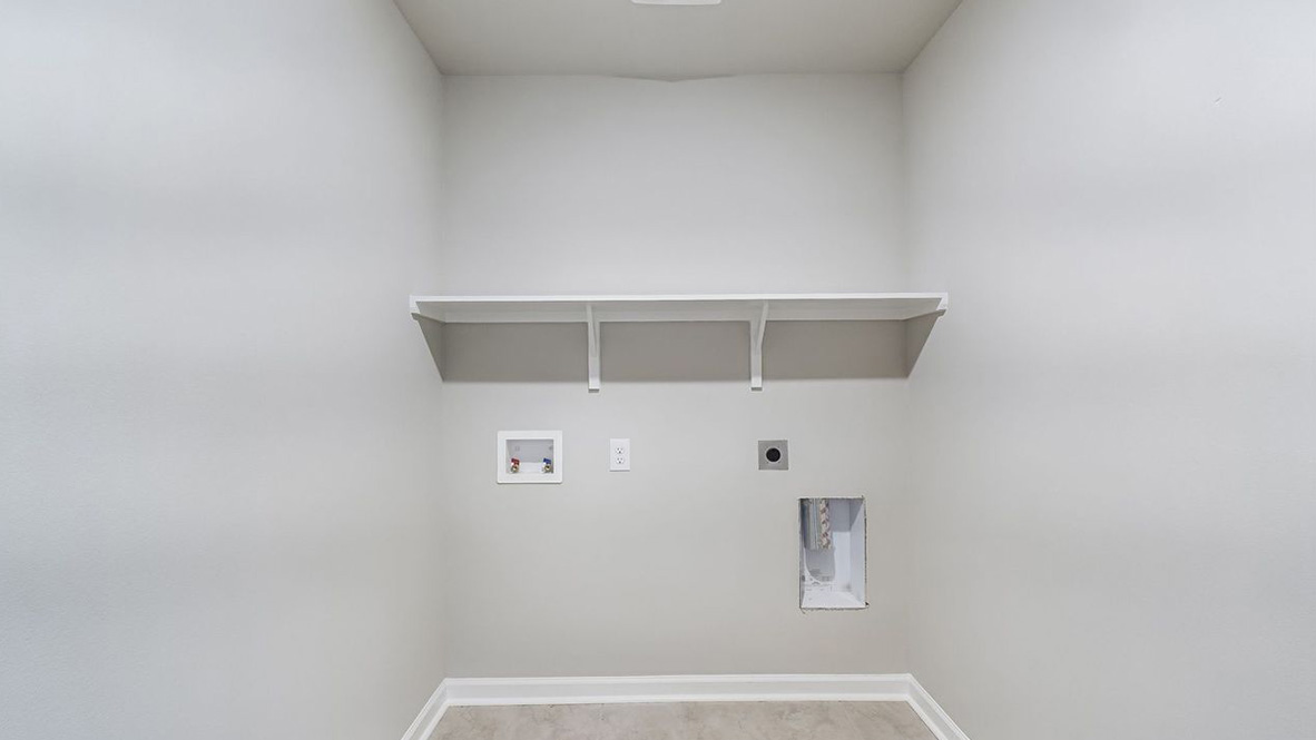 The Lakeview has a large laundry area with hookups for washer and dryer.