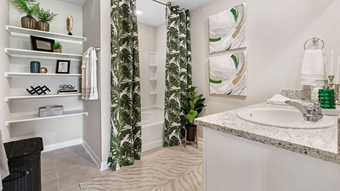 Primary bathroom with walk-in closet