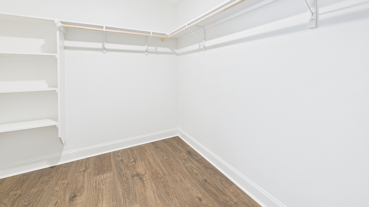 spacious walk in closet