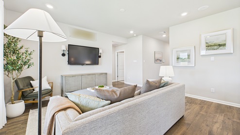 Living open concept with hardwood flooring