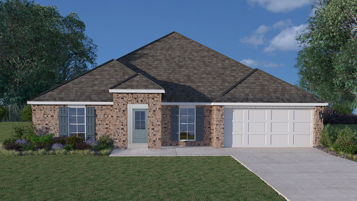 Welcome to the Palmetto plan in Cypress Point new home community in Ball, LA