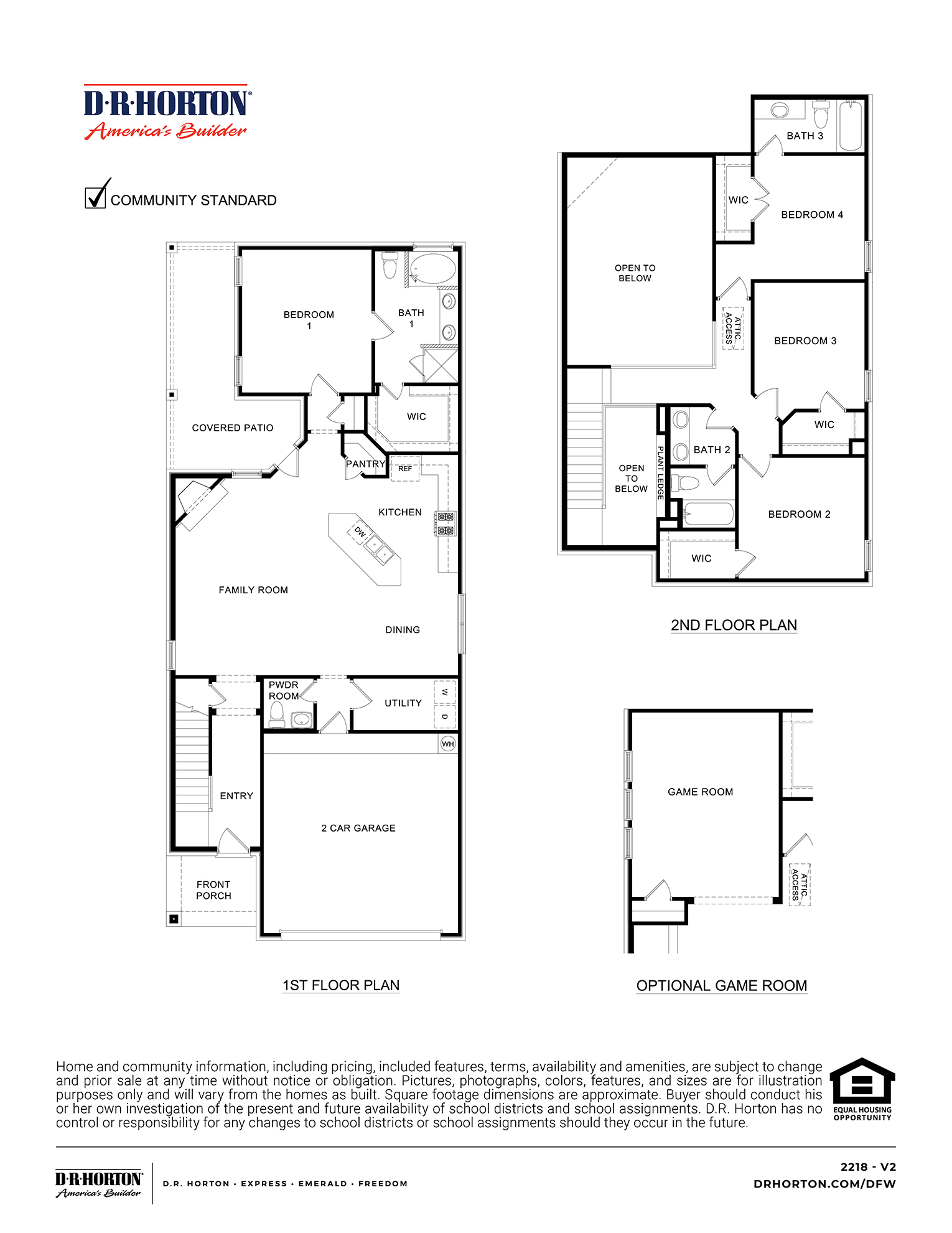 Floor Plan in Reserve at Westridge MCKINNEY, TX D.R. Horton