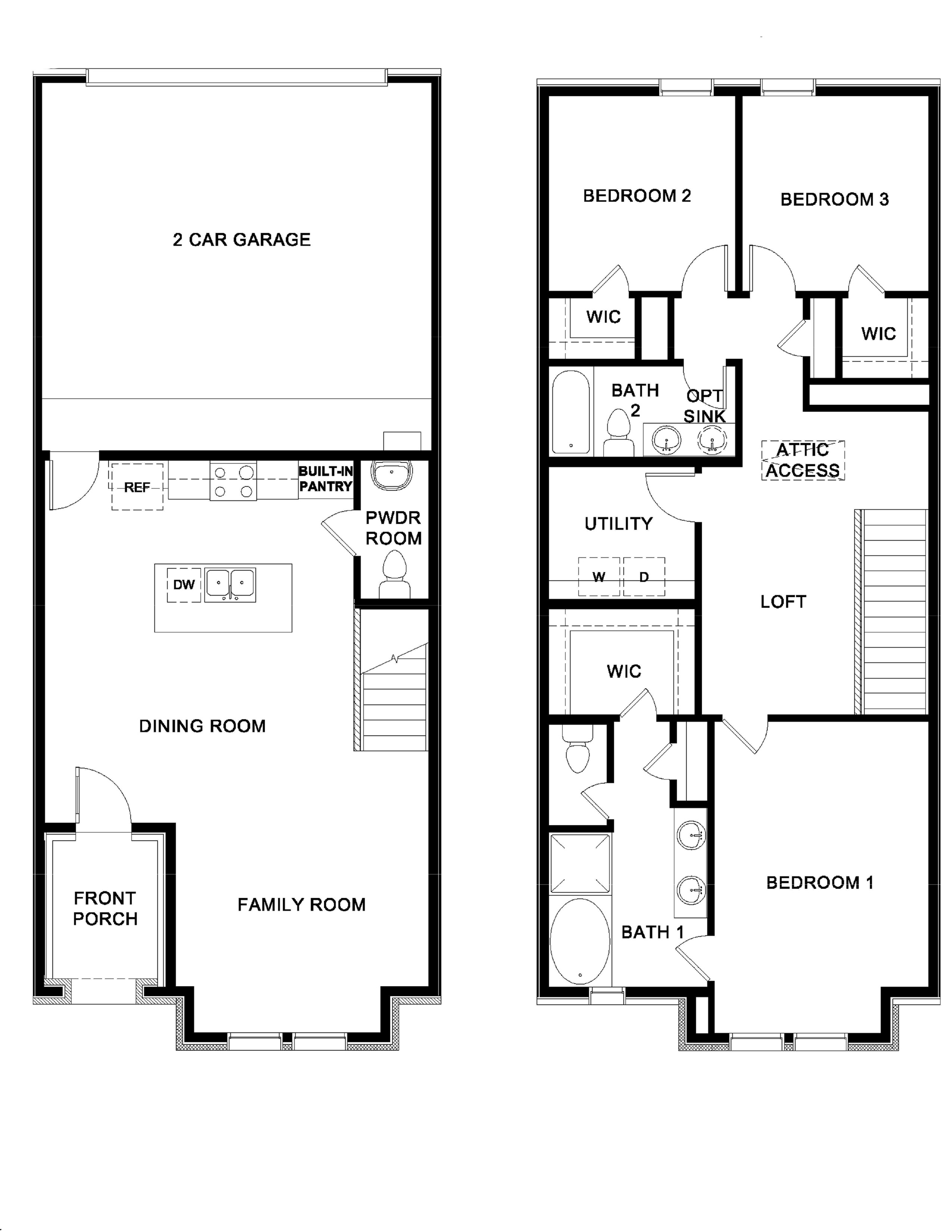 Adams floorplan-Westridge Townhomes in Mckinney, Tx