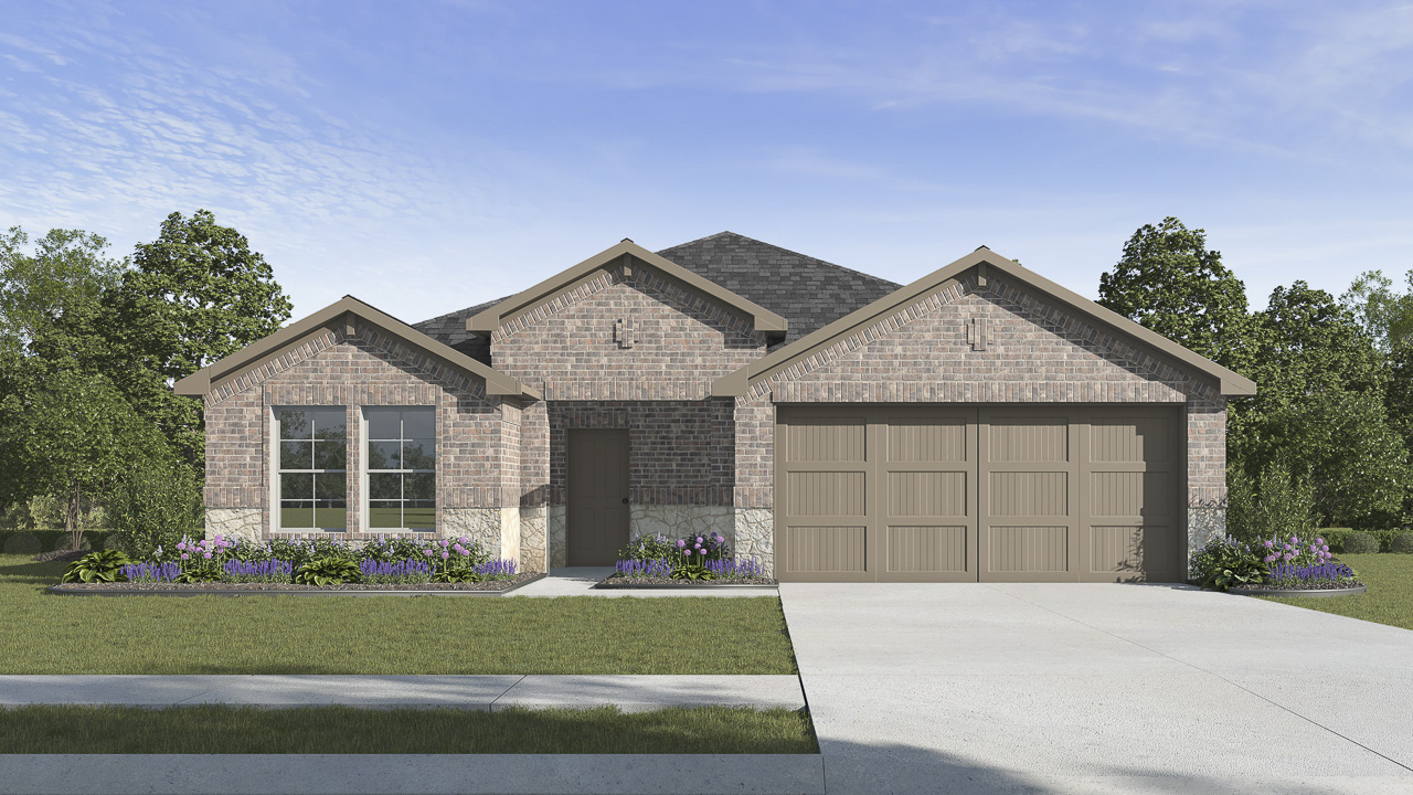 Devine Floorplan Elevation B Exterior Rendering - Winchester Crossing in Princeton, TX