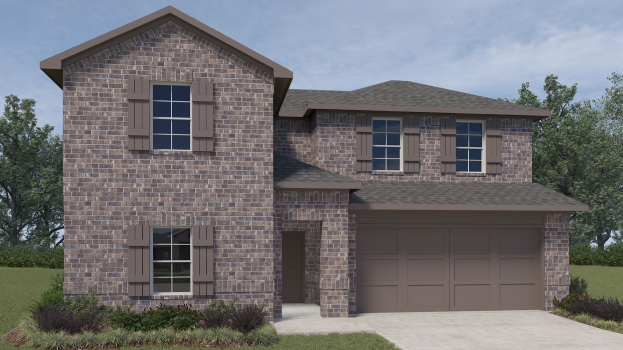 Oak Leaf Floorplan Elevation A Exterior Rendering - Winchester Crossing in Princeton, TX