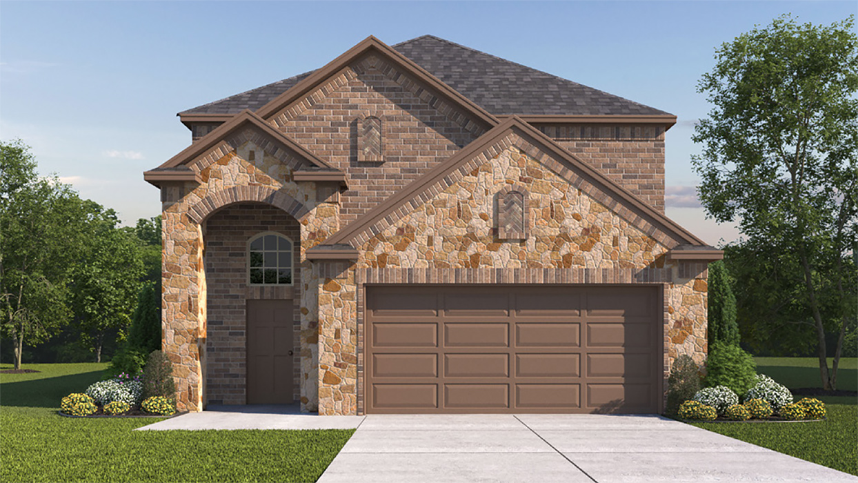 2433 Stafford Floorplan Elevation B Rendering-Winchester Crossing in Princeton, Tx
