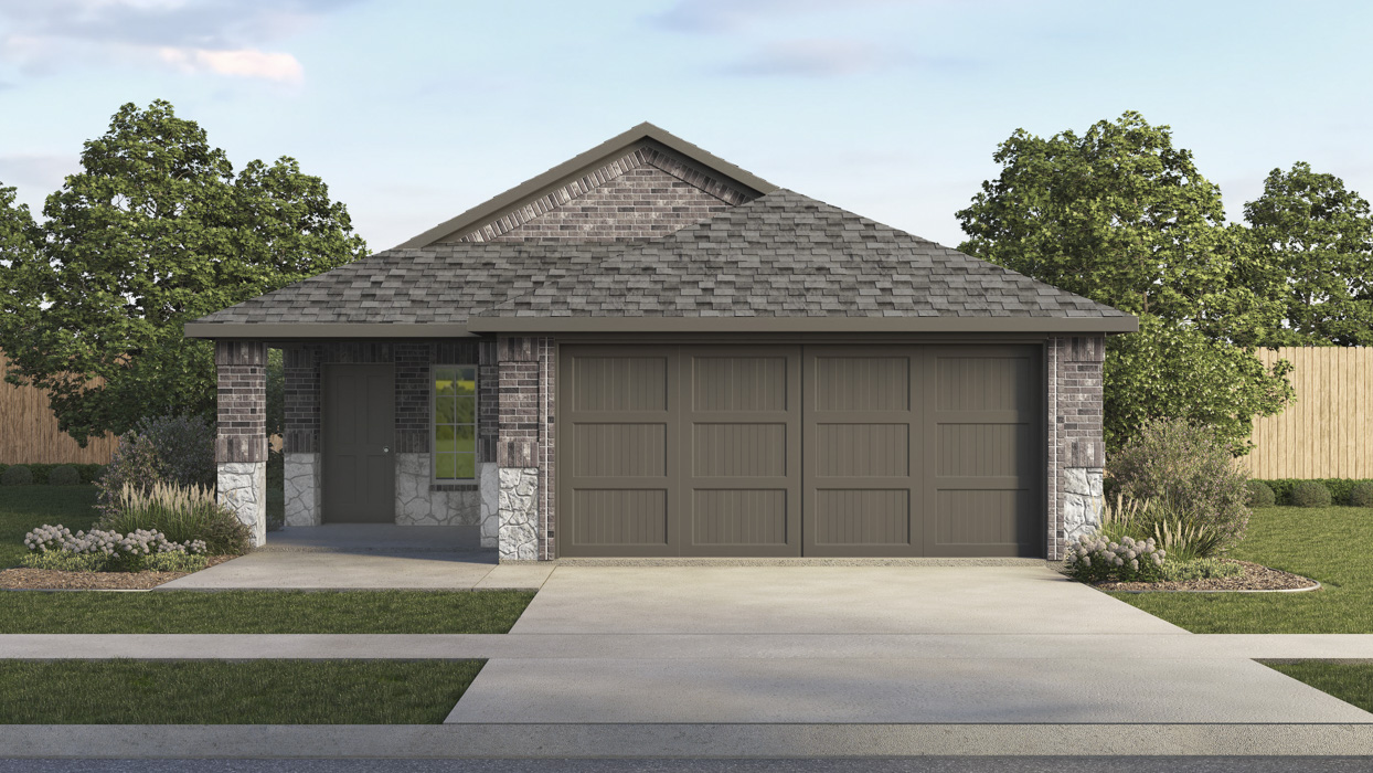 H30A Allegra Floorplan Elevation E Rendering-Winchester Crossing in Princeton, Tx