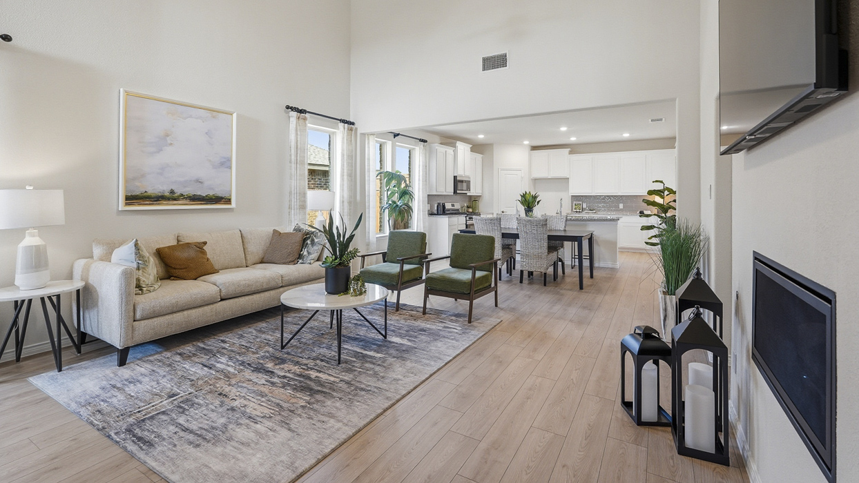 Lakehurst Floorplan Elevation B Living Gallery Image - Winchester Crossing in Princeton, TX
