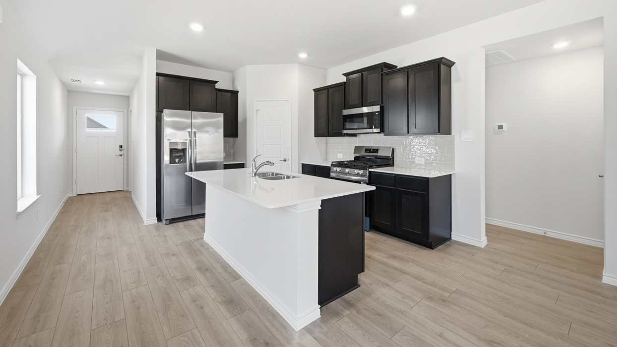 Allegra Floorplan Elevation E Kitchen Gallery Image - Winchester Crossing in Princeton, TX