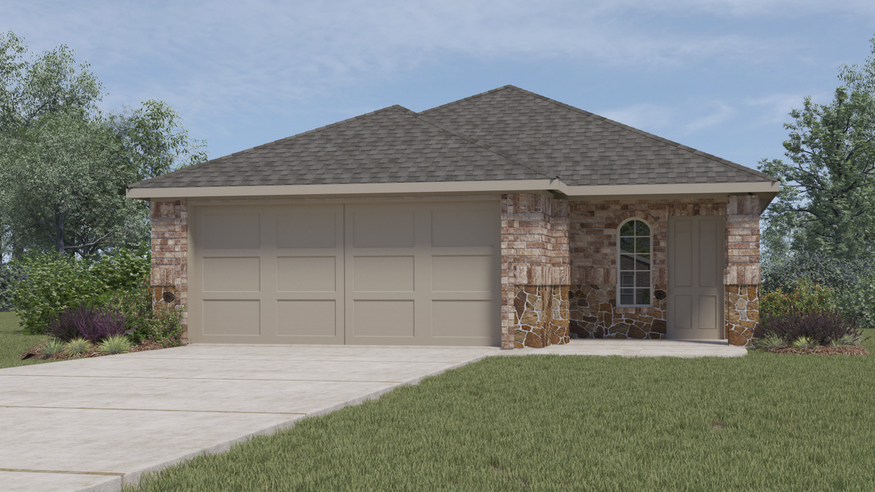 Bailey Floorplan Elevation E Exterior Rendering - Winchester Crossing in Princeton, TX