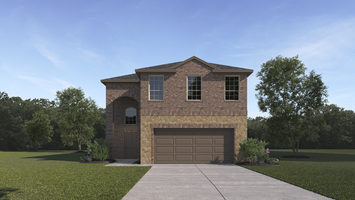 Lakehurst Floorplan Elevation B Exterior Rendering - Silverado in Aubrey, TX