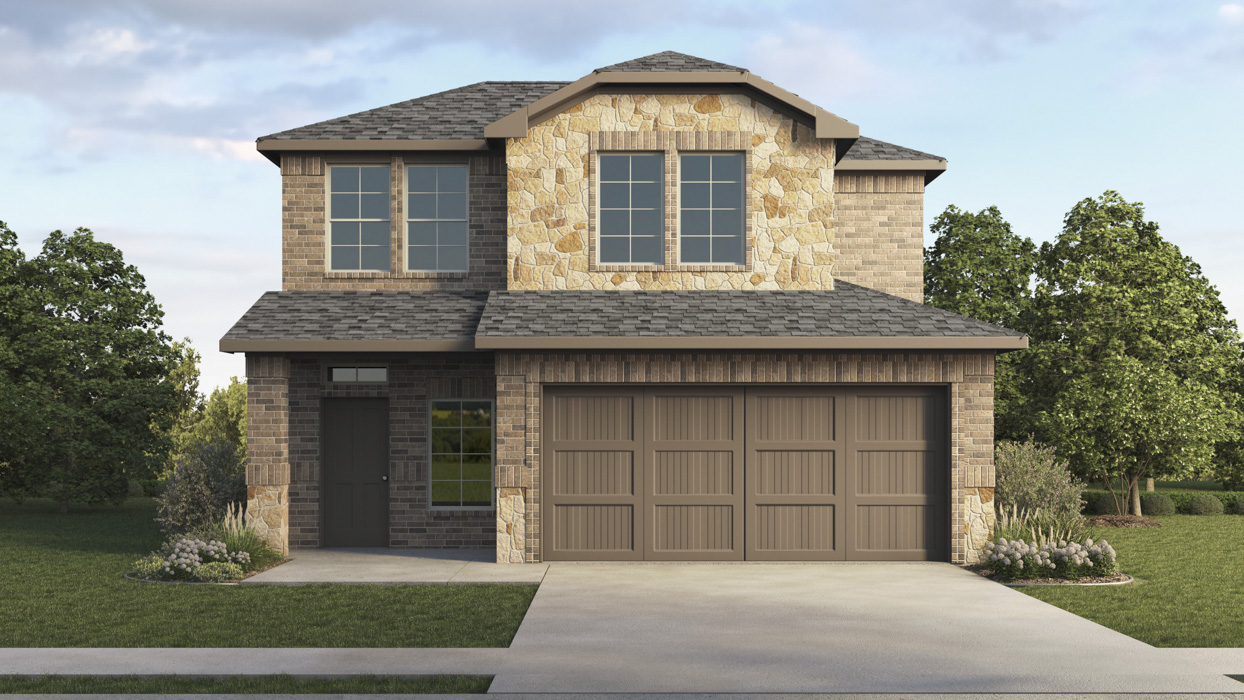 Finn Floorplan Elevation E Exterior Rendering - Silverado in Aubrey, TX