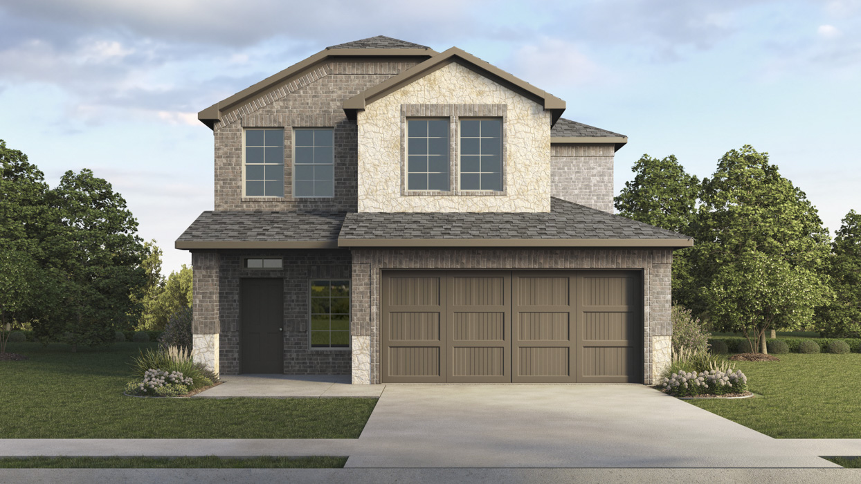 Haven Floorplan Elevation E Exterior Rendering - Silverado in Aubrey, TX