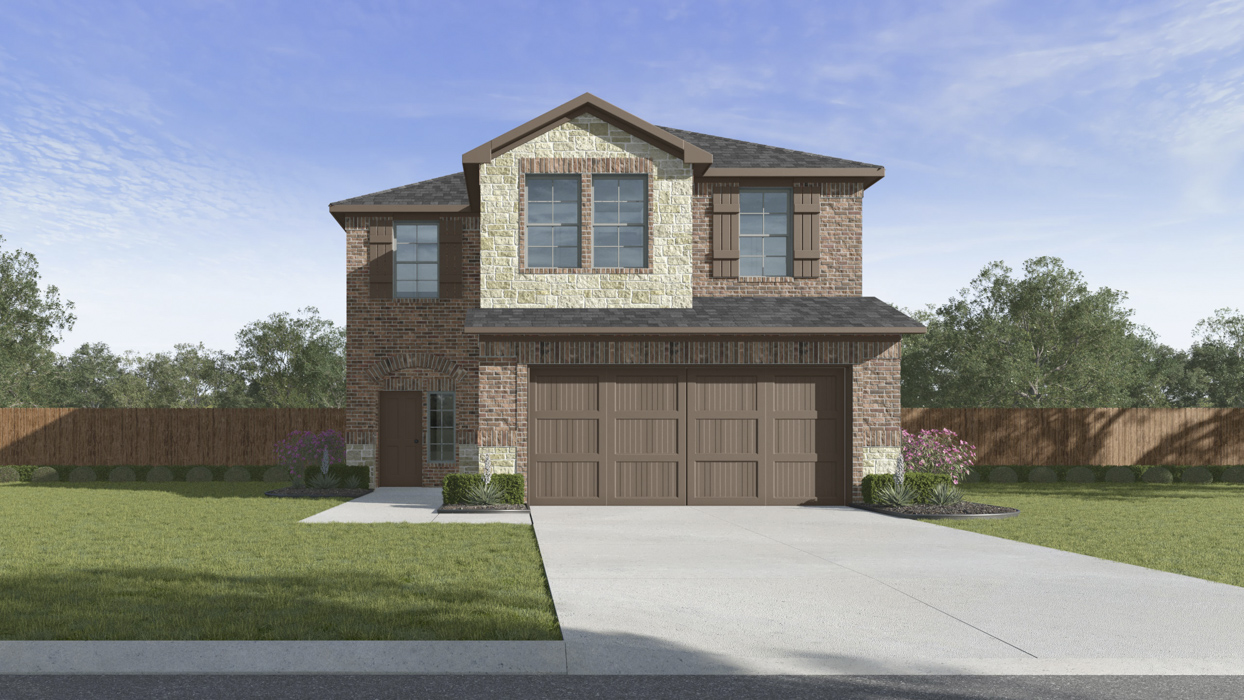 Sage Floorplan Elevation F Exterior Rendering - Silverado in Aubrey, TX