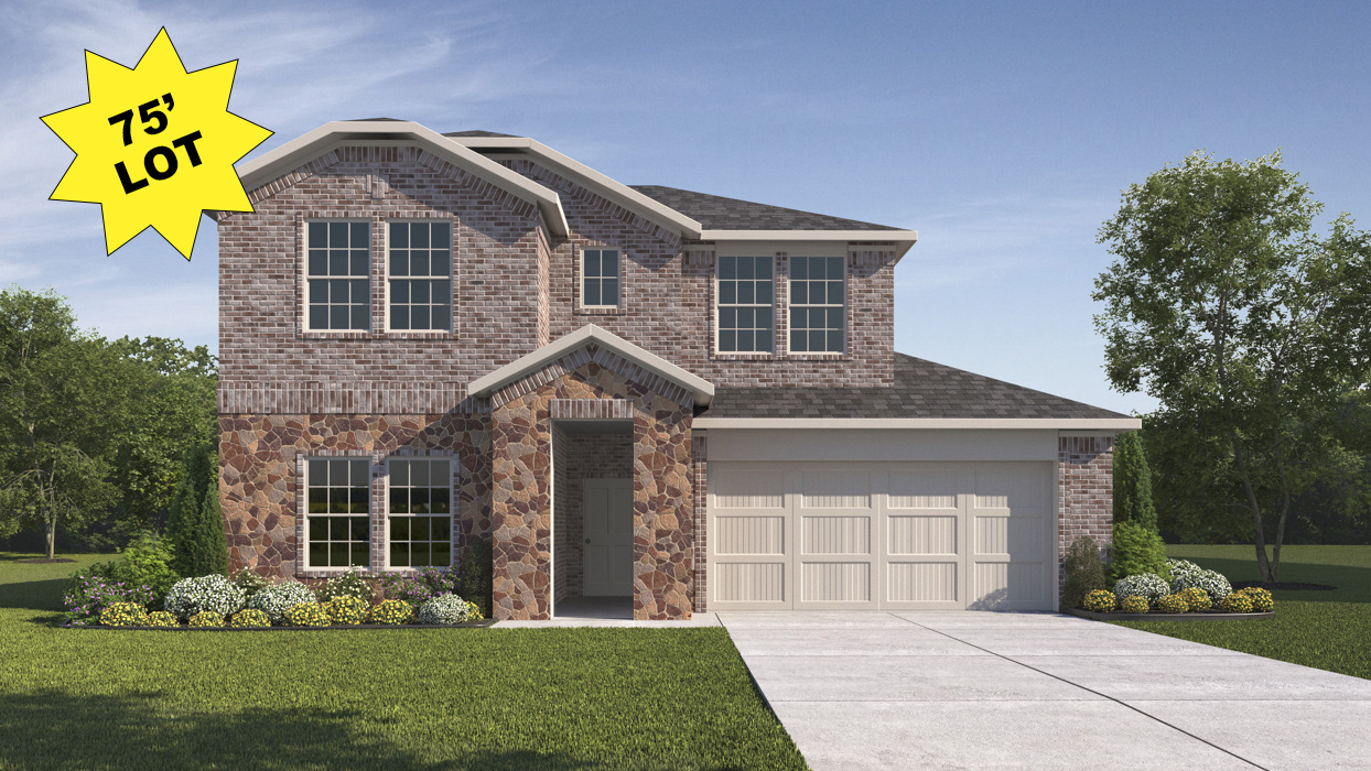 Tangerine Floorplan Elevation F Exterior Rendering - Silverado in Aubrey, TX