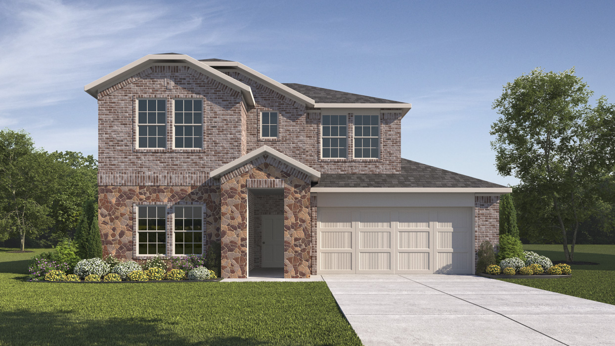 Tangerine floorplan Elevation F Rendering - Silverado in Aubrey TX