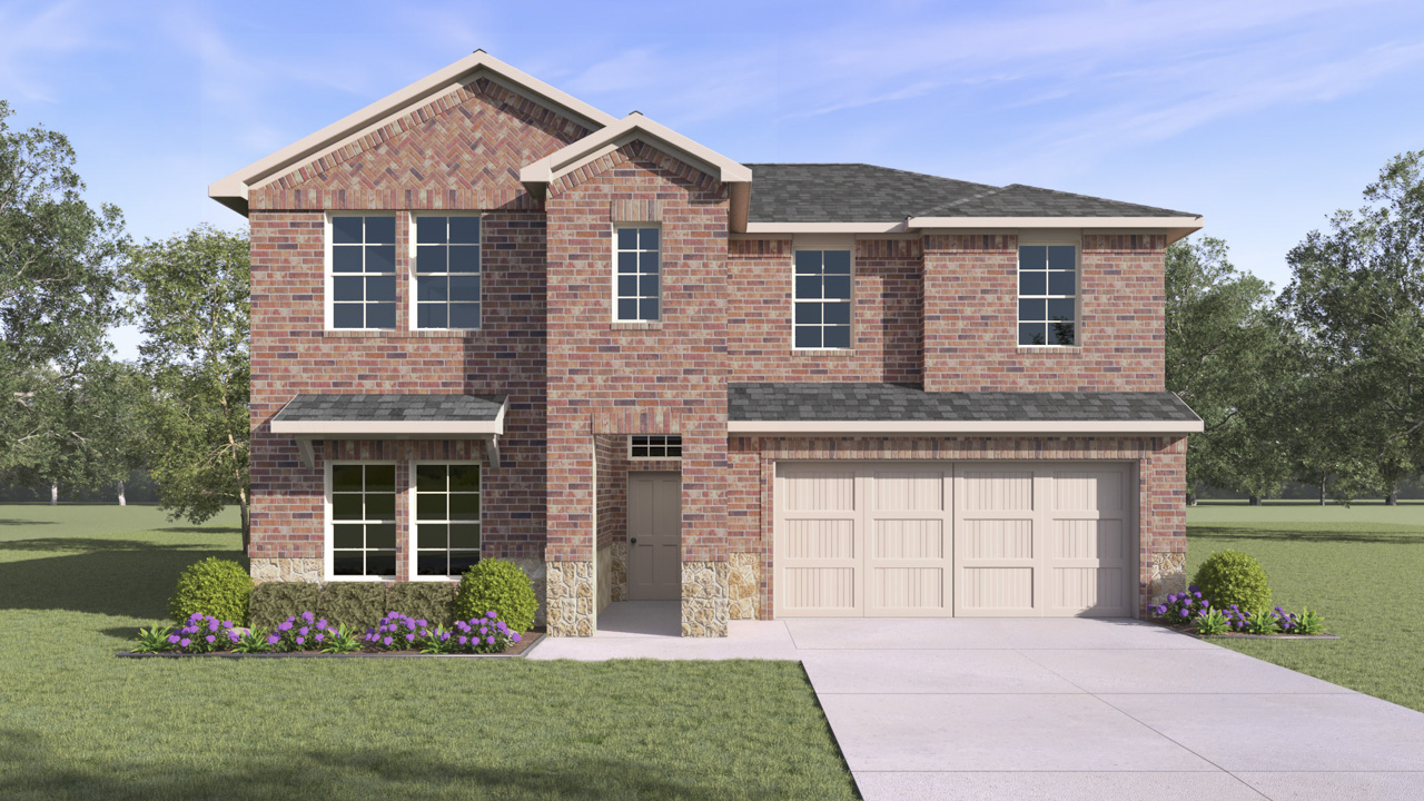 Bandera Floorplan Elevation E Rendering-Silverado in Aubrey, TX