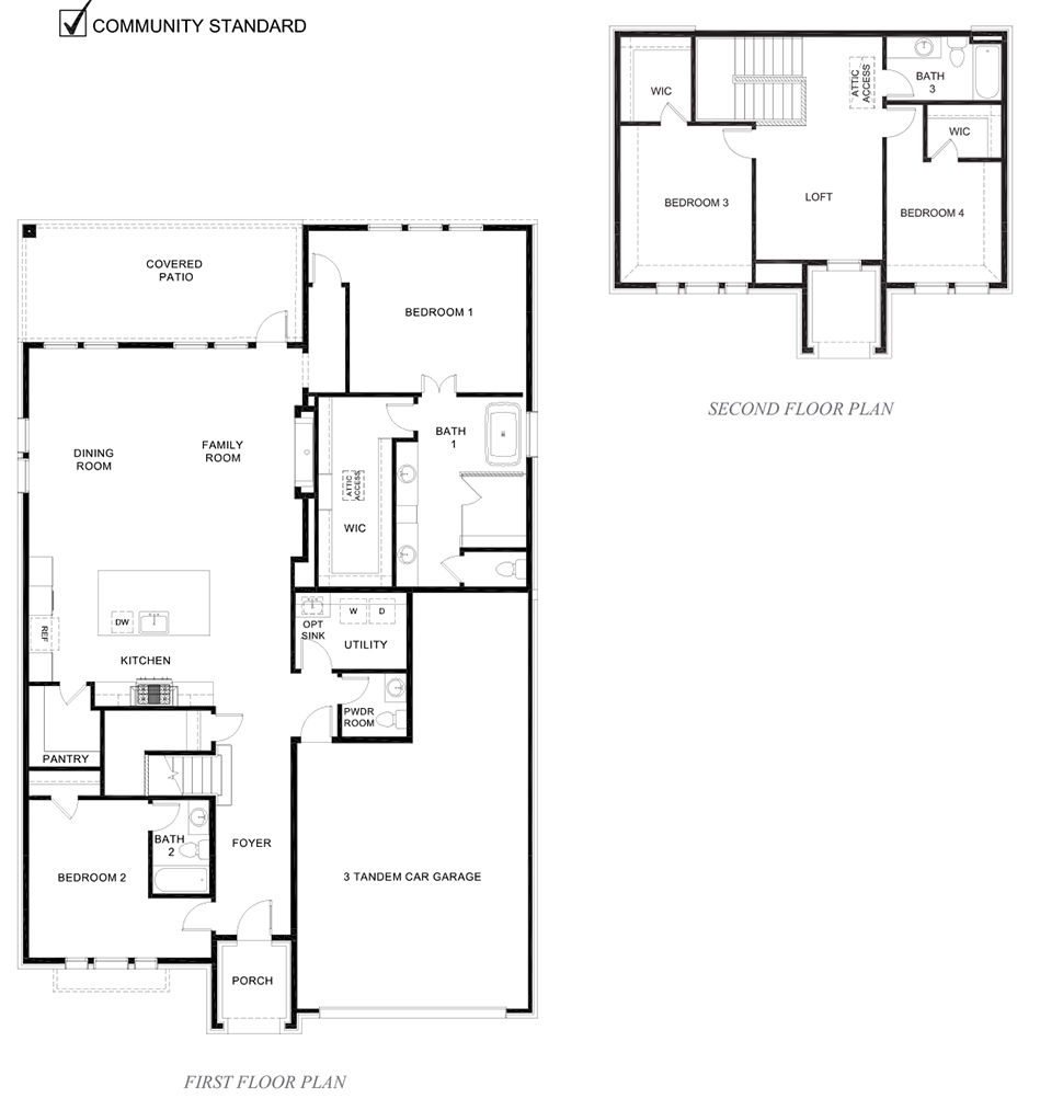 H45E Earhart Floorplan Rendering - Silverado in Aubrey, TX