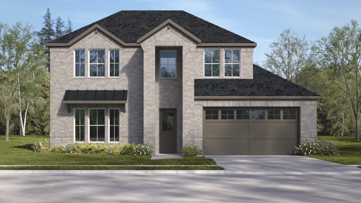 Earhart Floorplan Elevation W Exterior Rendering - Silverado in Aubrey, TX