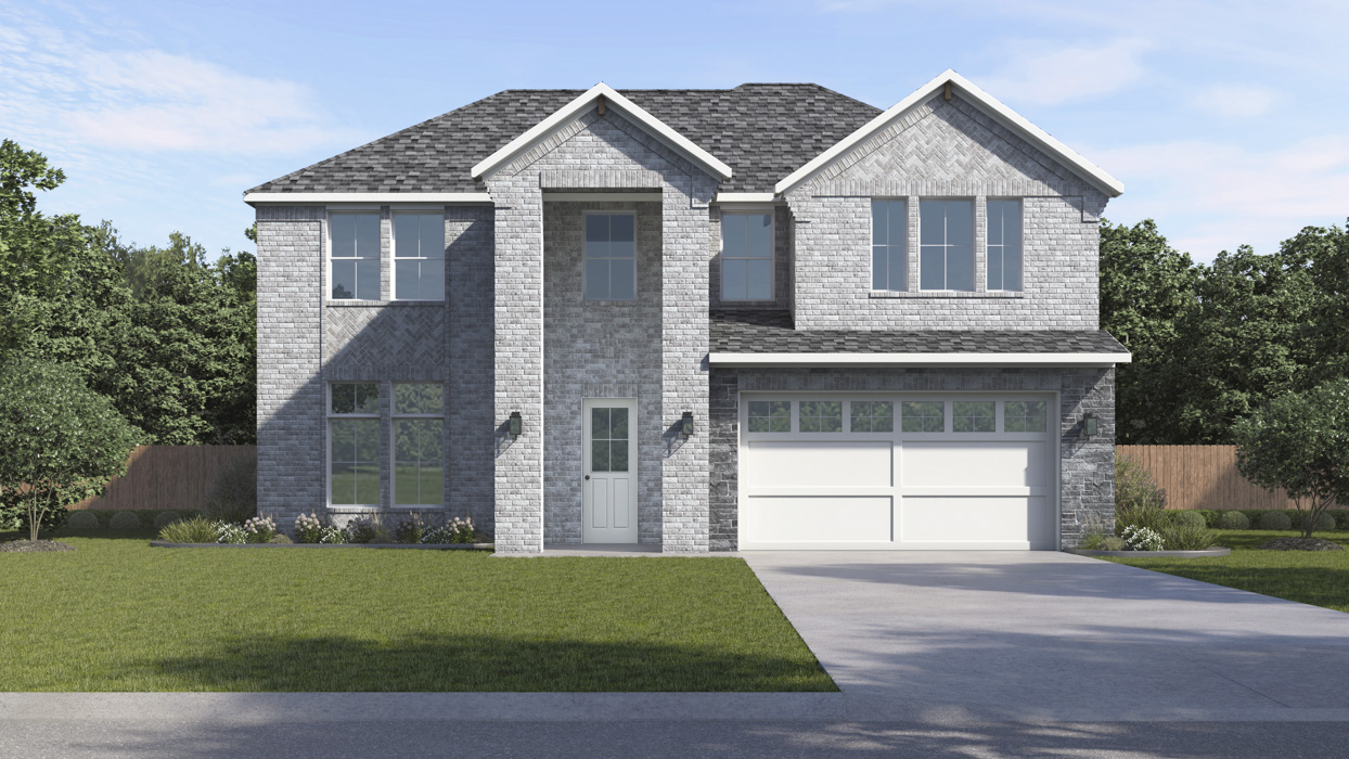Faryn Floorplan Elevation W Exterior Rendering - Silverado in Aubrey, TX