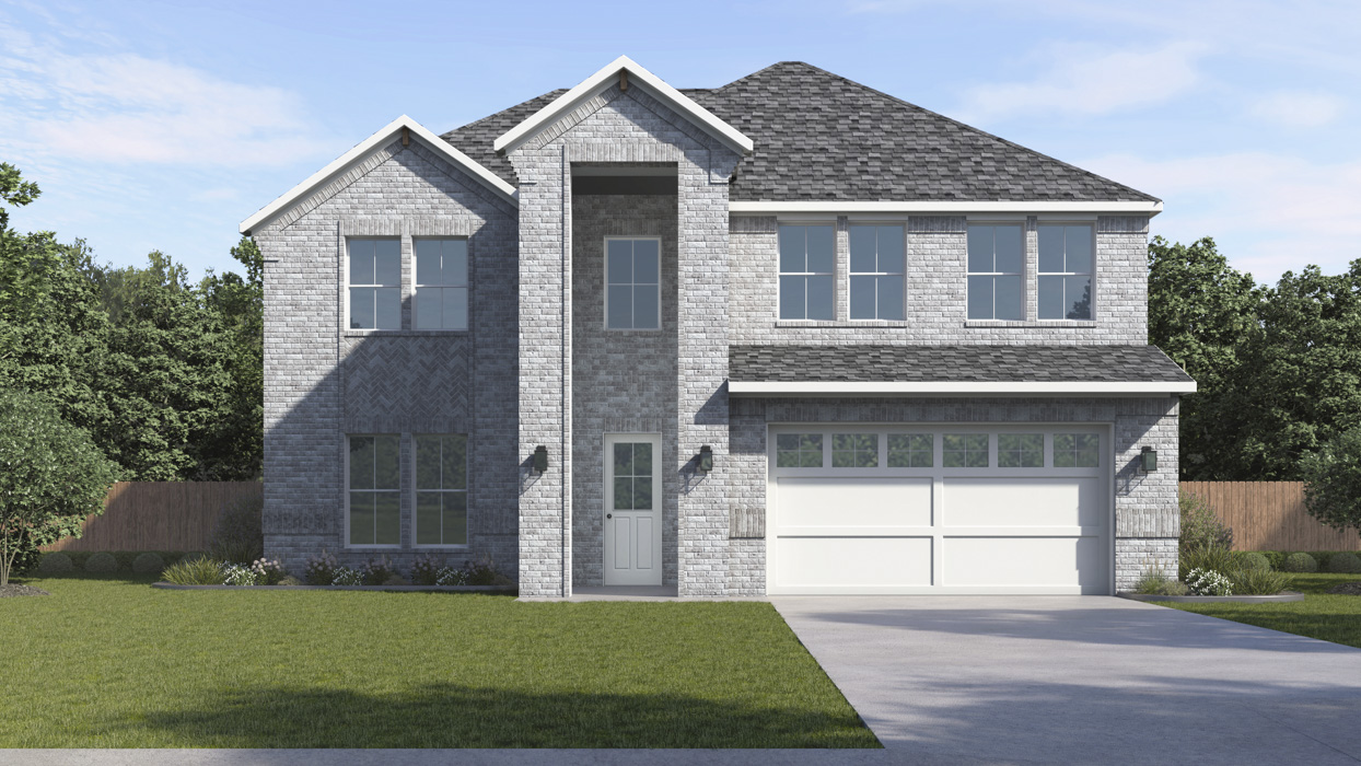 Grandview Floorplan Elevation W Exterior Rendering - Silverado in Aubrey, TX