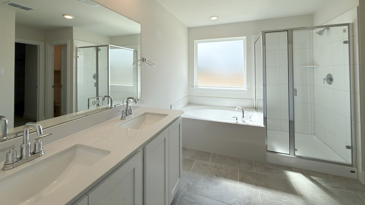 Harbour Floorplan Elevation F Bathroom Gallery Image - Silverado in Aubrey, TX
