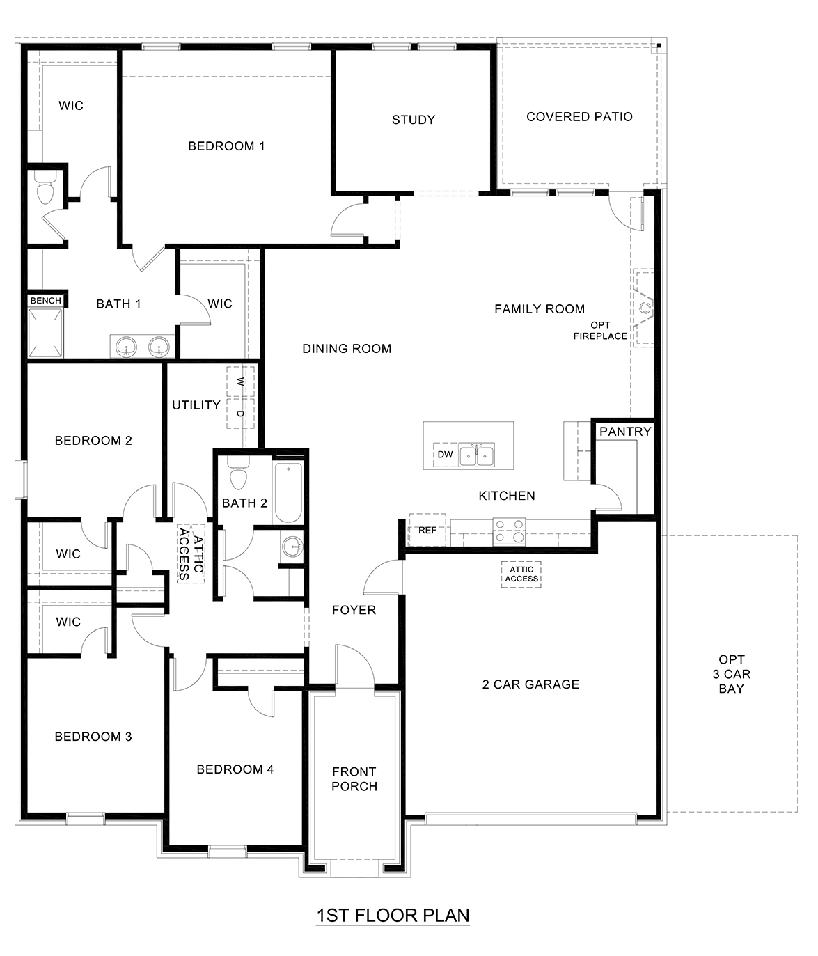 H50H Harbour floorplan rendering with a 3rd car garage