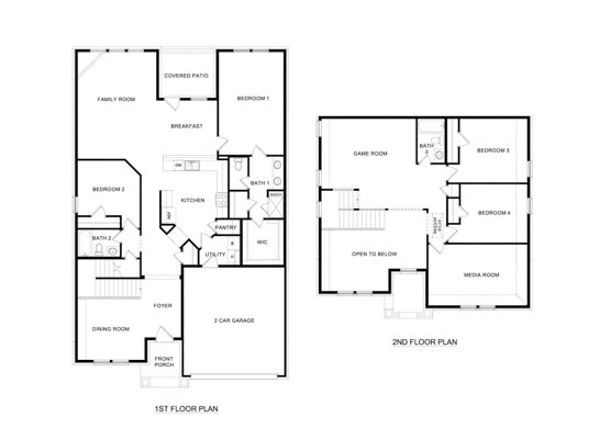 H204 Medbourne floorplan rendering - Silverado in Aubrey TX