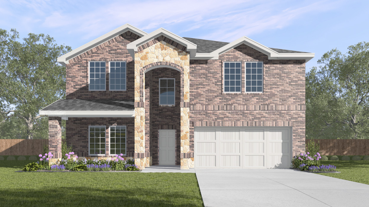 Medbourne Floorplan Elevation C Rendering-Silverado in Aubrey, Tx
