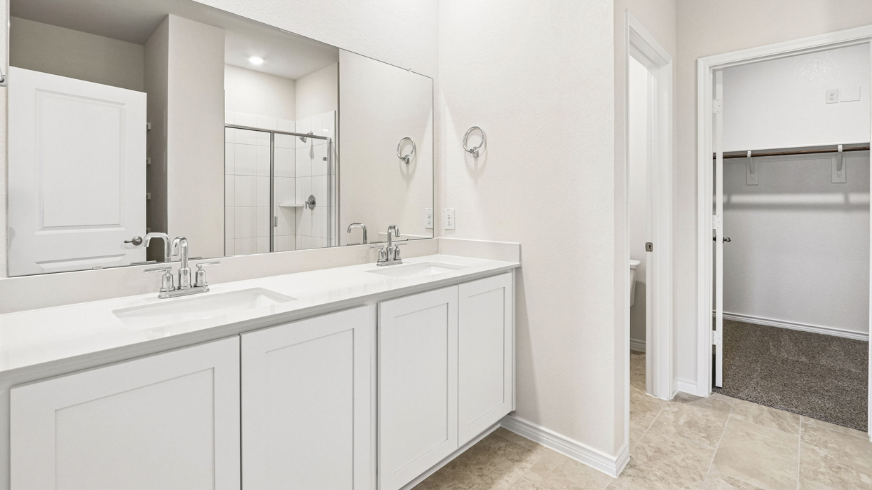 Copaiba Floorplan Elevation B Bathroom Gallery Image - Silverado in Aubrey, TX