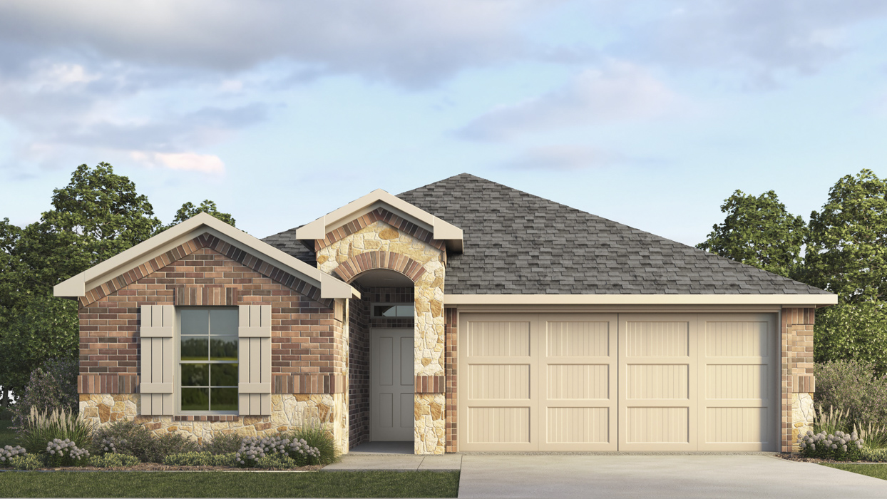 Evans Floorplan Elevation F Exterior Rendering - Chalk Hill in Celina, TX