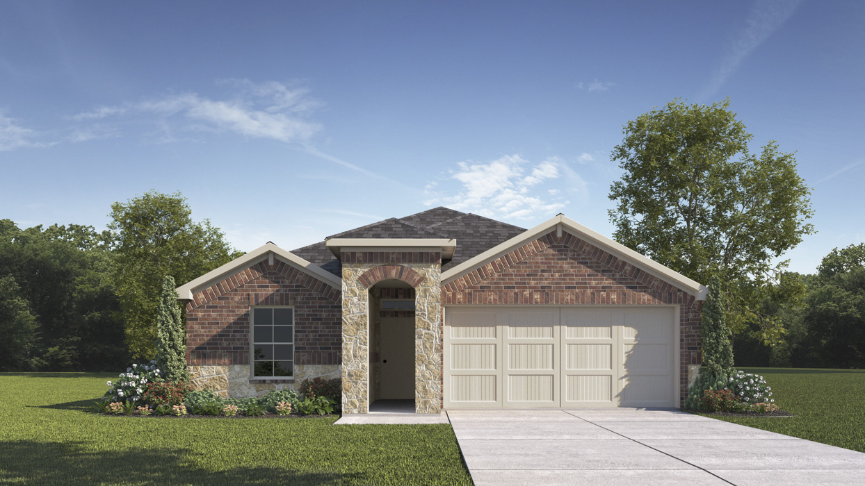 Harrison Floorplan Elevation F Exterior Rendering - Chalk Hill in Celina, TX