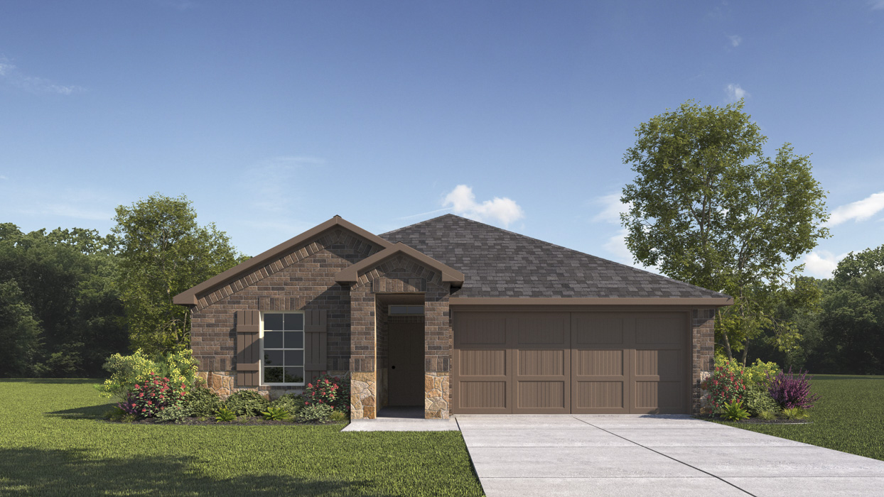 Harrison Floorplan Elevation E Exterior Rendering - Chalk Hill in Celina, TX