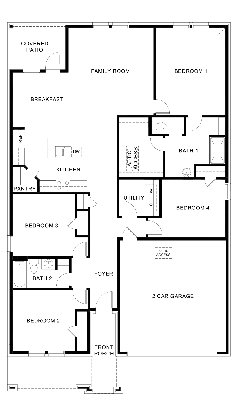 X40I Texas Cali floorplan rendering - Chalk Hill in Celina TX