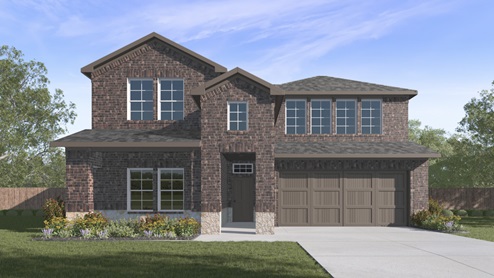 X40O Ozark floorplan elevation F rendering - Chalk Hill in Celina TX