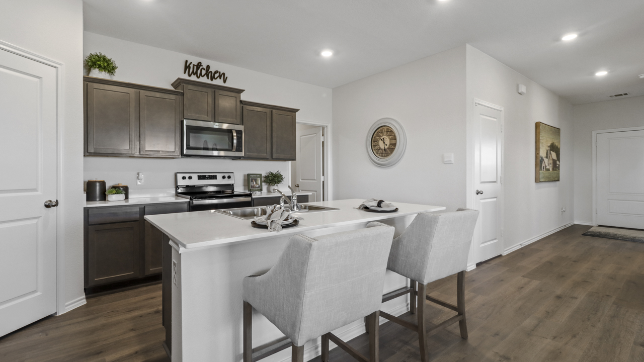 X40P Perry floorplan elevation F Kitchen Gallery Image - Chalk Hill in Celina TX