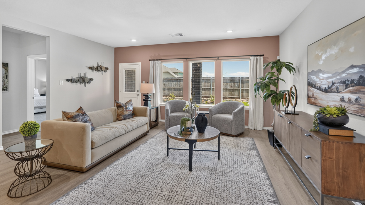 Ozark Floorplan Living Gallery Image-Whitewing Trails in Princeton, Tx