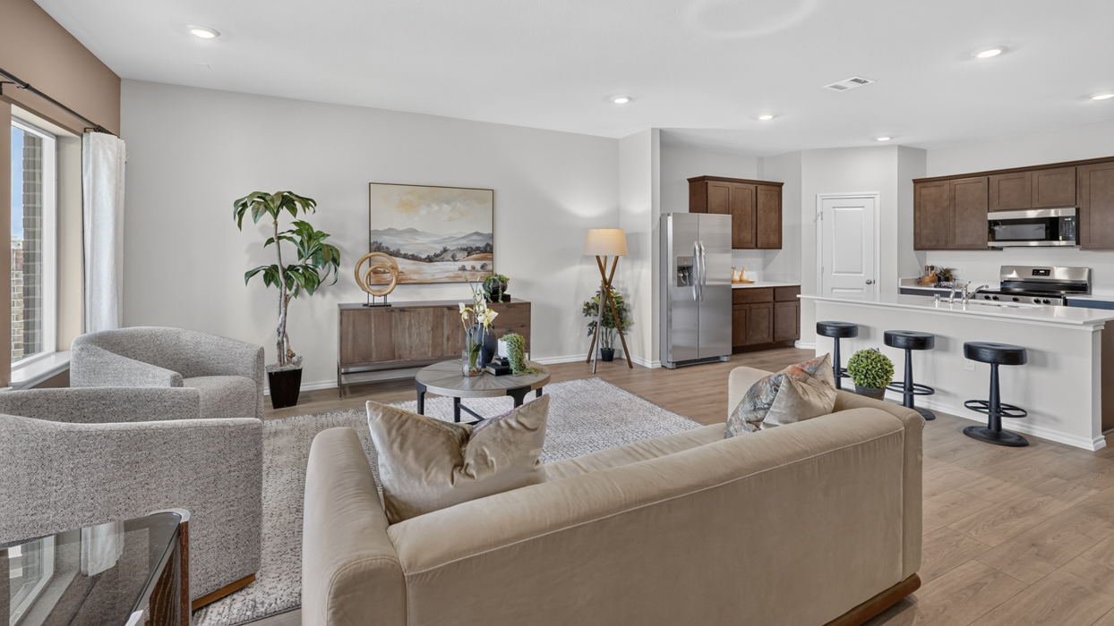 Ozark Floorplan Living Gallery Image-Whitewing Trails in Princeton, Tx