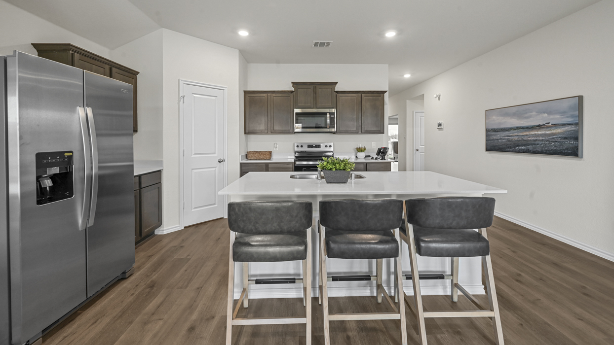 Texas Cali Floorplan Elevation A Kitchen Gallery Image - Whitewing Trails in Princeton, TX