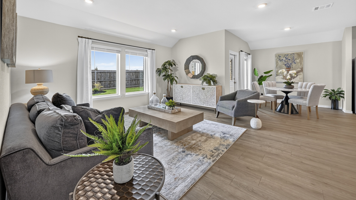 Texas Cali Floorplan Living Gallery Image-Whitewing Trails in Princeton, Tx