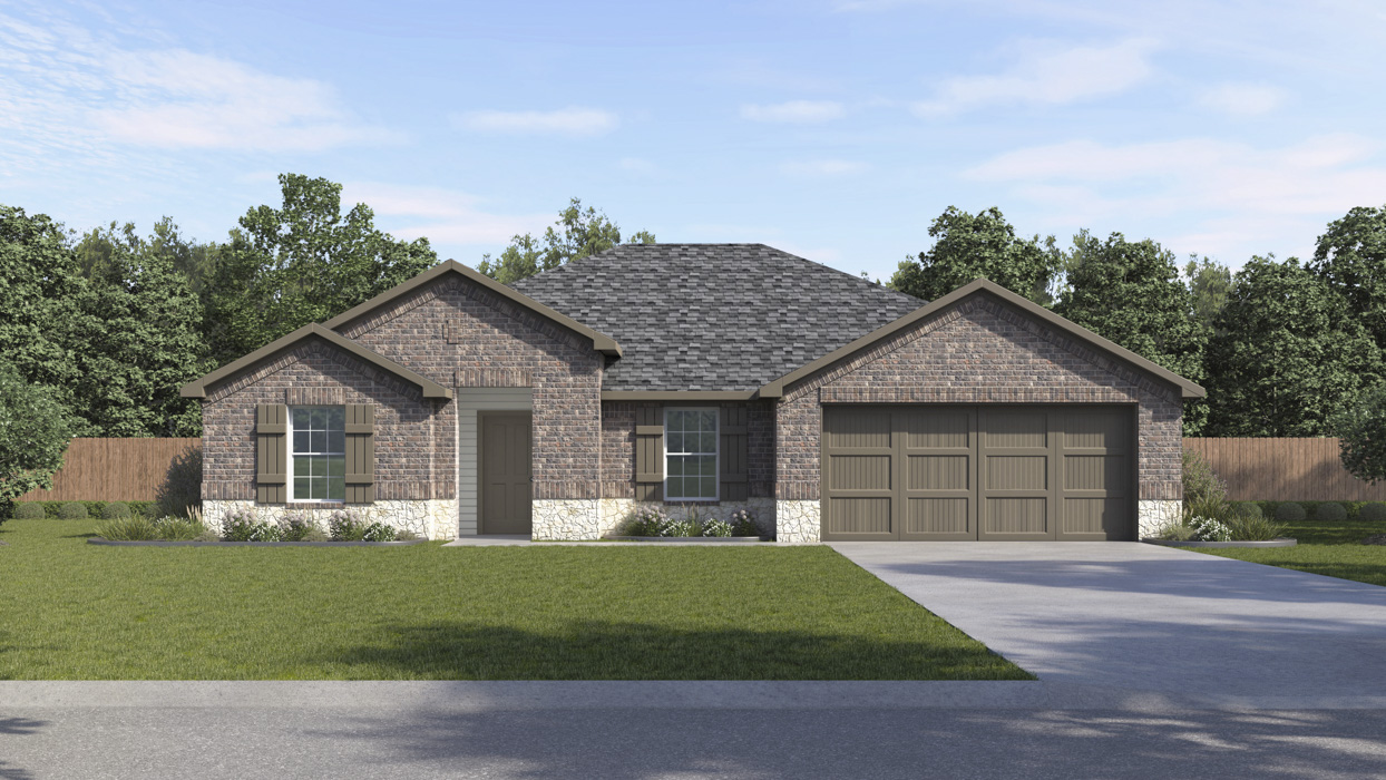 Boulder Floorplan Elevation B Rendering-Whitewing Trails in Princeton tx