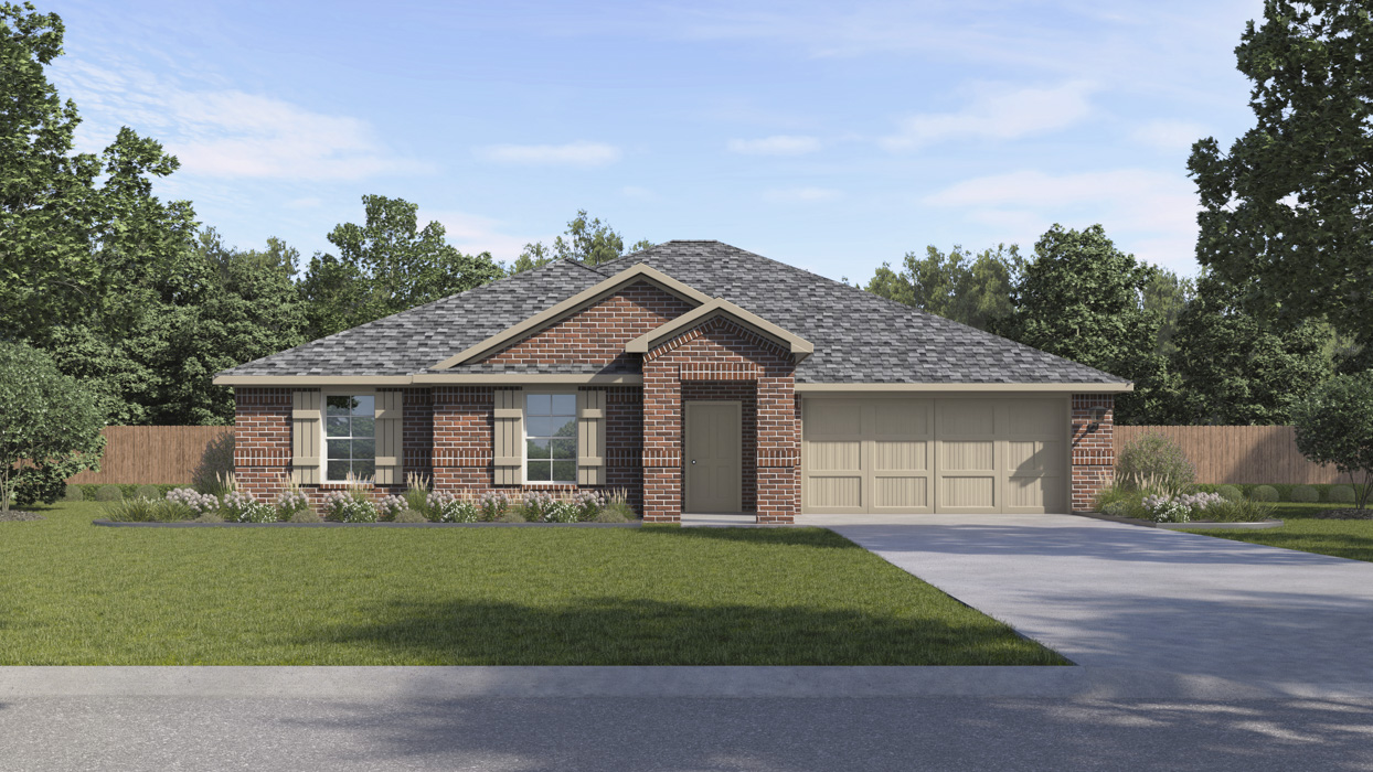 Dean Floorplan Elevation A Exterior Rendering - Whitewing Trails in Princeton, TX