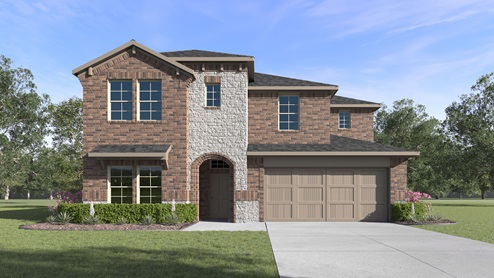 2975 Evergreen Floorplan Elevation F Rendering-The Woods at Lindsey Place in Anna, TX