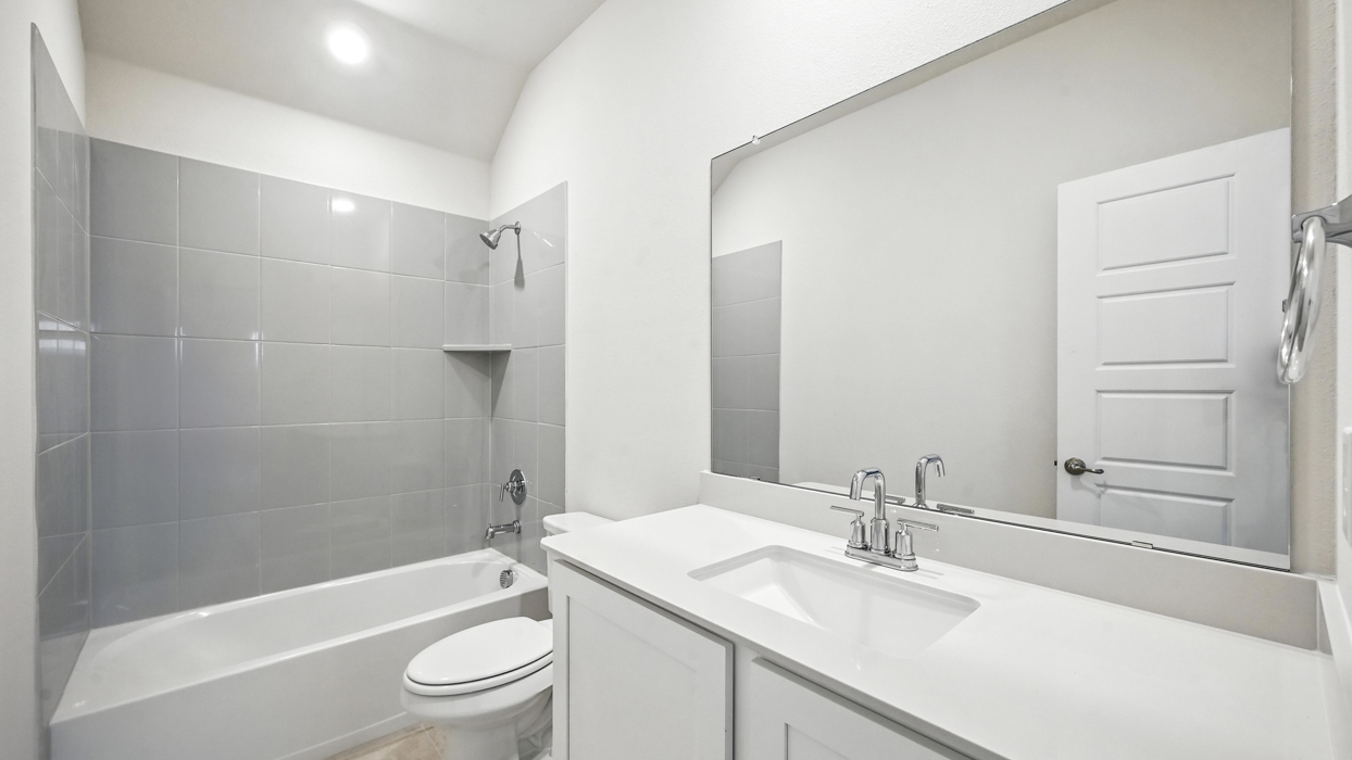 Aquamarine Floorplan Elevation B Bathroom Gallery Image - The Woods at Lindsey Place in Anna, TX