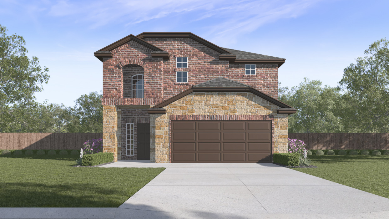 Tanzanite Floorplan Elevation B Exterior Rendering - The Woods at Lindsey Place in Anna, TX