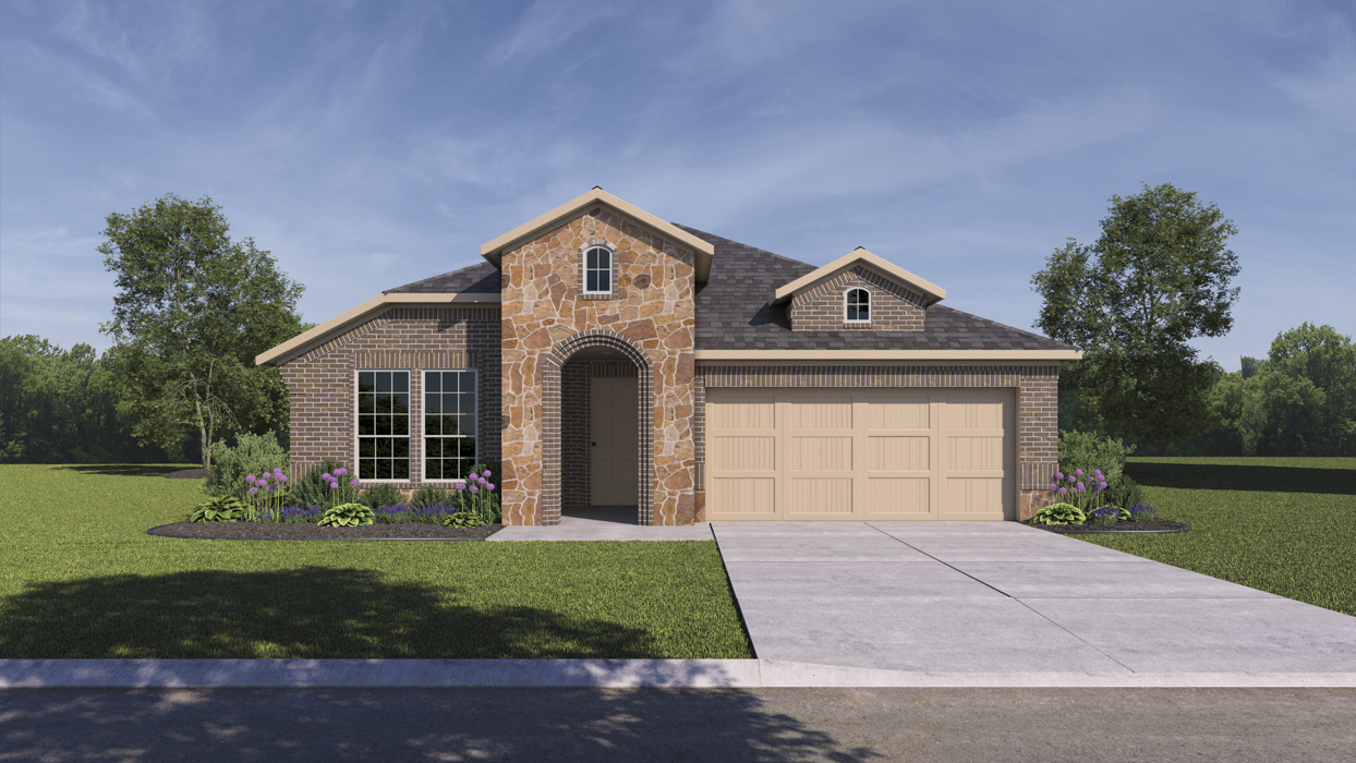 1620 Walton Floorplan Elevation F Rendering-The Woods at Lindsey Place in Anna, TX