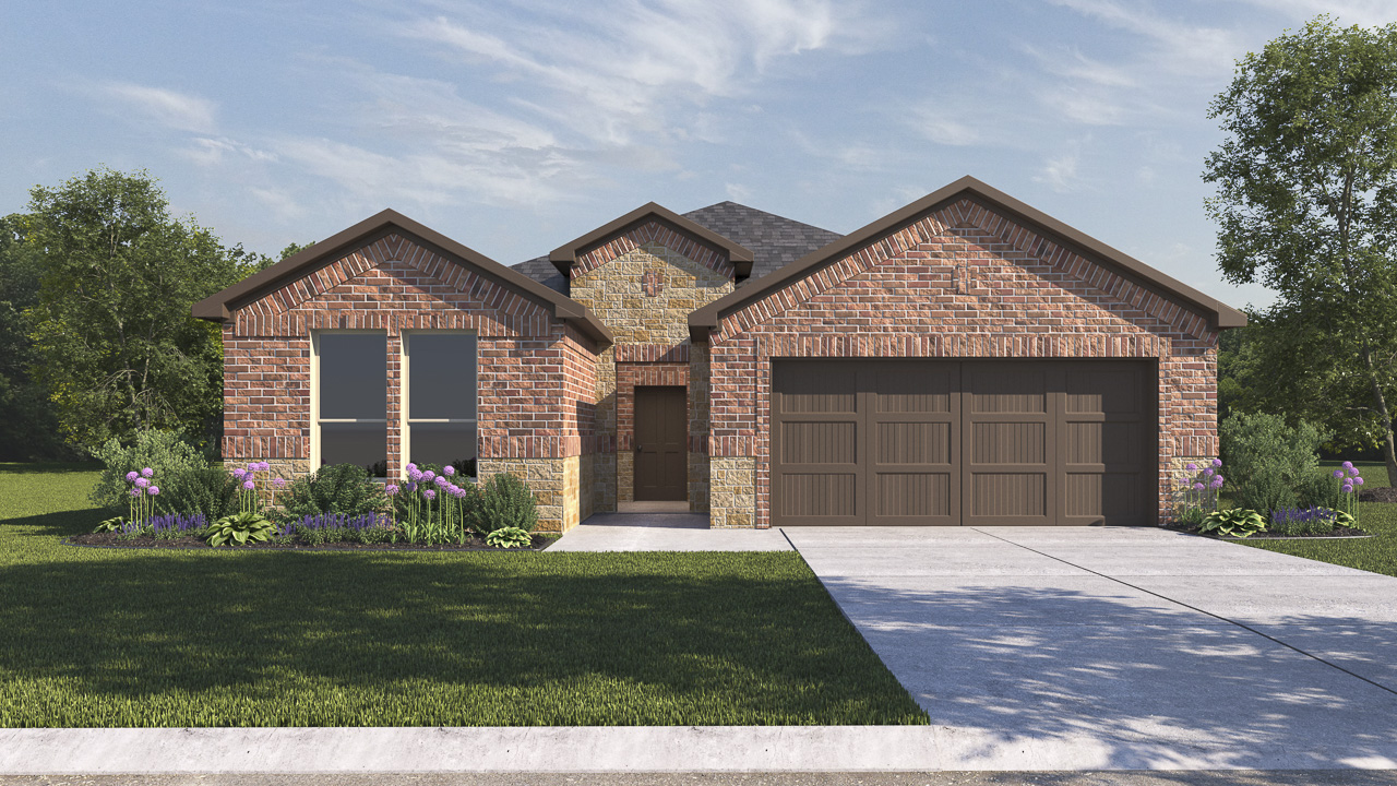 Durango Floorplan Elevation F Exterior Rendering - The Woods at Lindsey Place in Anna, TX
