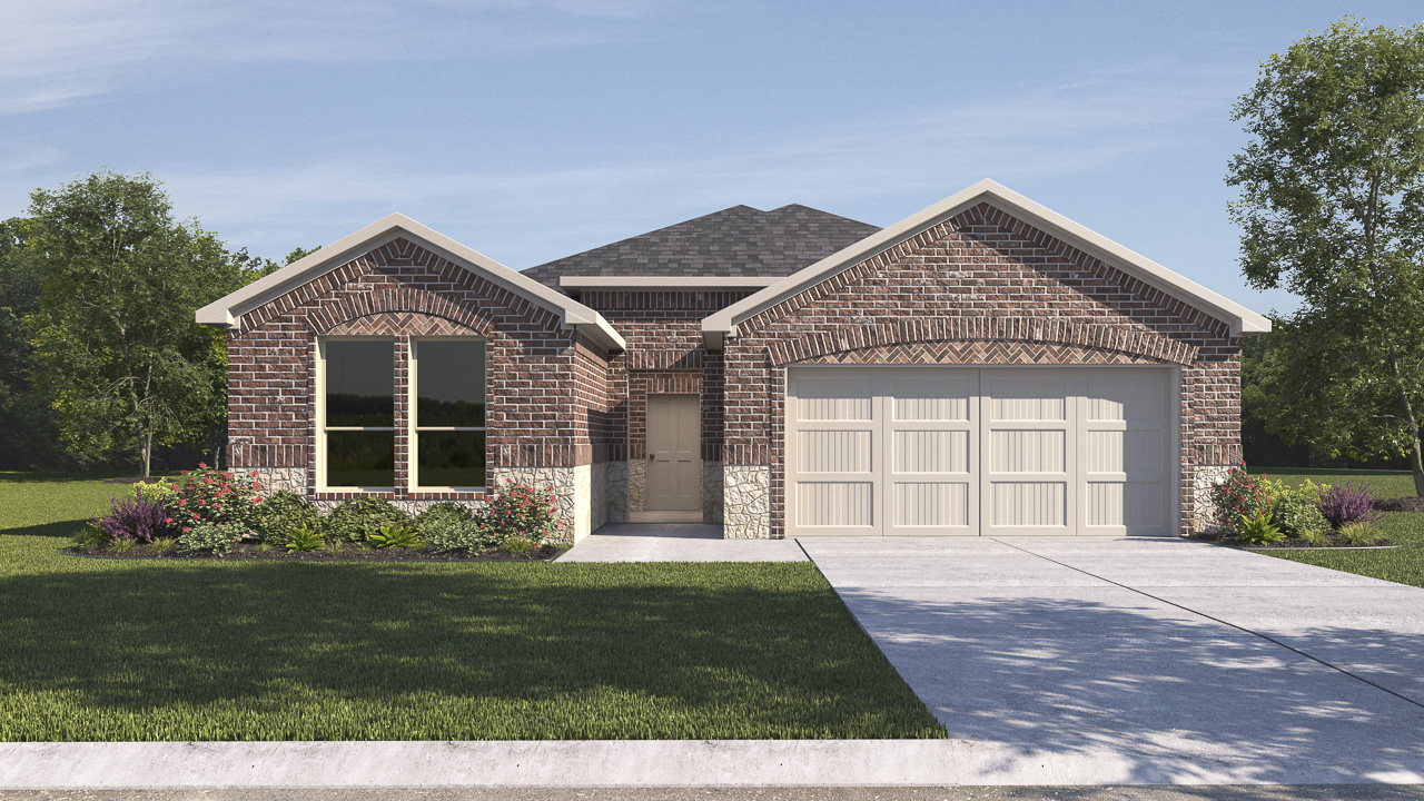 1897 Durango floorplan elevation E rendering - the Woods at Lindsey Place in Anna TX